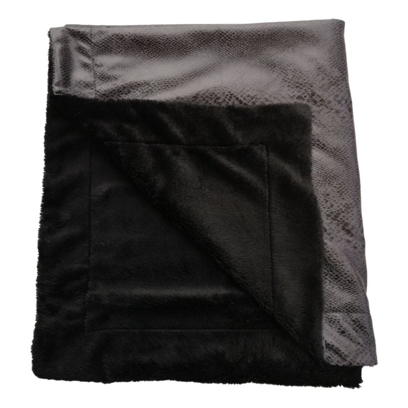 geschmeidige elegante Decke in anthrazit/schwarz - Marys Nap