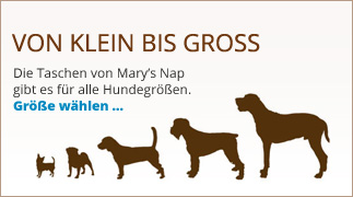 Die Taschen von Mary's Nap gibt es für alle Hundegrößen